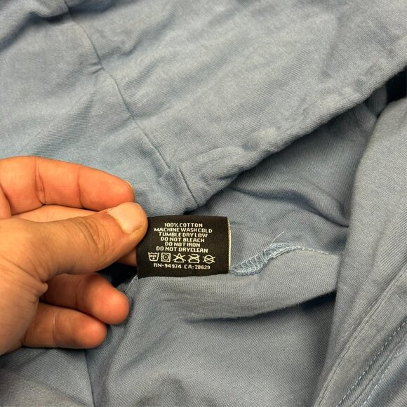 Vintage Stussy Hoodie Pullover Glitter Logo Blue Lightweight Cotton Medium - Picture 10 of 10